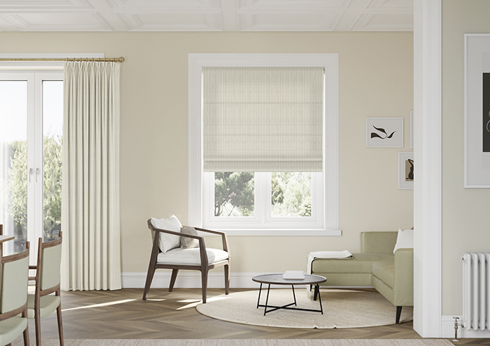 Emily Bond Oscar Stripe, Linen - Roman Blind - Image 3